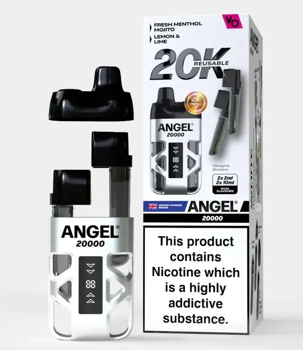 Angel 20000 Disposable Vape Box of 5 - White Edition - vapeukwholesale