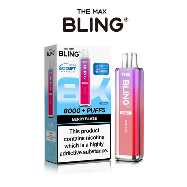 Flavour of Crystal Bling Max 8000 Pod Kit, available in Wholesale Box of 5 at Vapernest Wholesale