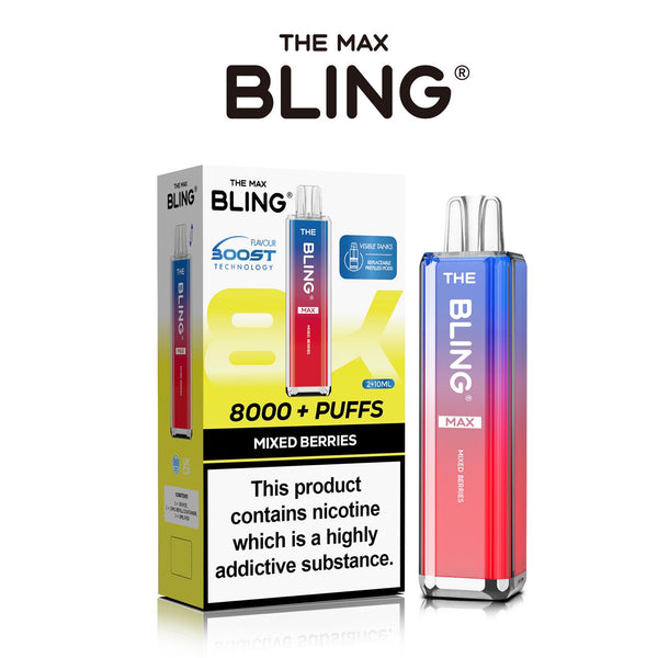 Flavour of Crystal Bling Max 8000 Pod Kit, available in Wholesale Box of 5 at Vapernest Wholesale