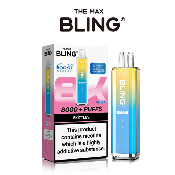 Flavour of Crystal Bling Max 8000 Pod Kit, available in Wholesale Box of 5 at Vapernest Wholesale