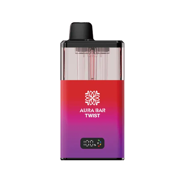 Crystal Prime Aura Bar Twist 40k Vape Kit - Box of 5 in Red Purple Available at Vapernest Wholesale