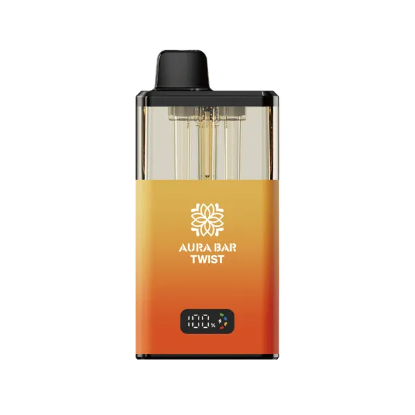 Crystal Prime Aura Bar Twist 40k Vape Kit - Box of 5 in Yellow Orange Available at Vapernest Wholesale