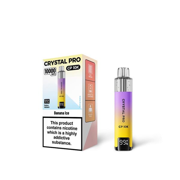 Banana Ice Flavour of The Crystal Pro 10000 (CP10K) Prefilled Pod Kit - Box of 5 at Vapernest Wholesale