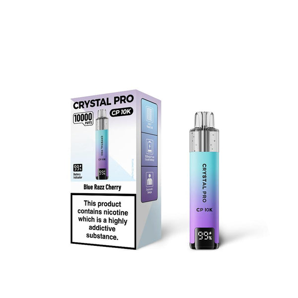 Blue Razz Cherry Flavour of The Crystal Pro 10000 (CP10K) Prefilled Pod Kit - Box of 5 at Vapernest Wholesale