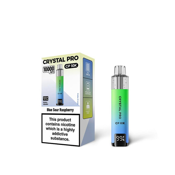 Blue Sour Raspberry Flavour of The Crystal Pro 10000 (CP10K) Prefilled Pod Kit - Box of 5 at Vapernest Wholesale