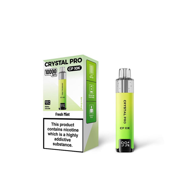 Fresh Mint Flavour of The Crystal Pro 10000 (CP10K) Prefilled Pod Kit - Box of 5 at Vapernest Wholesale