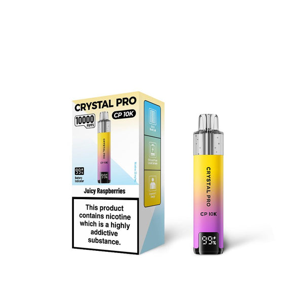 Juicy Raspberries Flavour of The Crystal Pro 10000 (CP10K) Prefilled Pod Kit - Box of 5 at Vapernest Wholesale