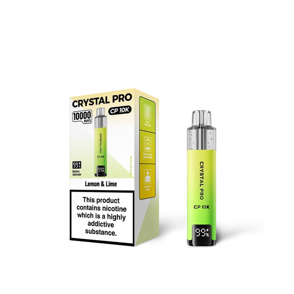 Lemon & Lime Flavour of The Crystal Pro 10000 (CP10K) Prefilled Pod Kit - Box of 5 at Vapernest Wholesale