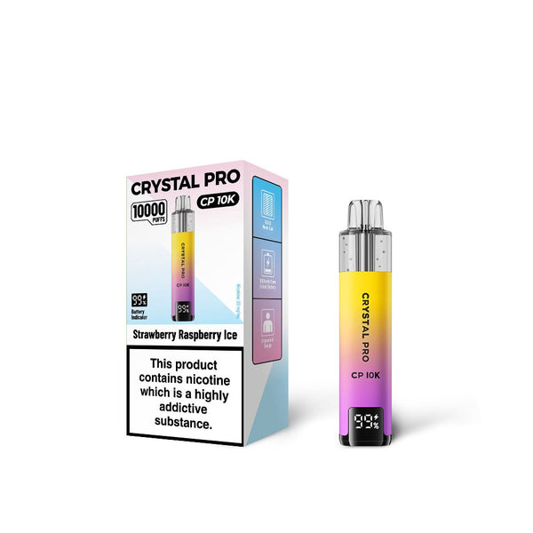 Strawberry Raspeberry Ice Flavour of The Crystal Pro 10000 (CP10K) Prefilled Pod Kit - Box of 5 at Vapernest Wholesale