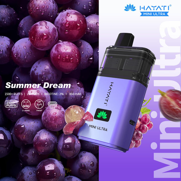 Hayati Mini Ultra 1500 Disposable Vape Box of 5 - Summer Dream
