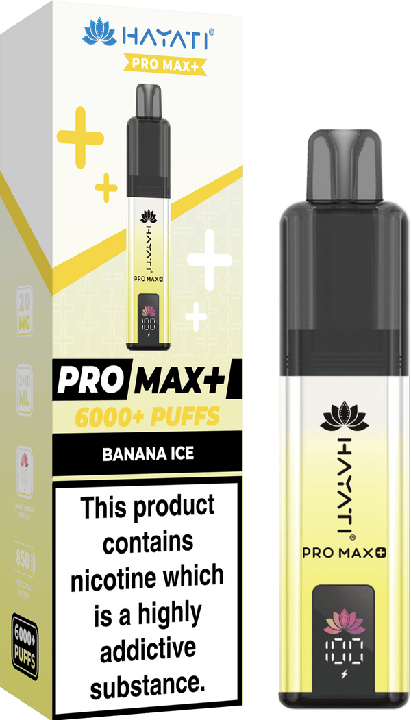 Hayati Pro Max+ 6000 Vape Kit Box of 5 - Banana Ice