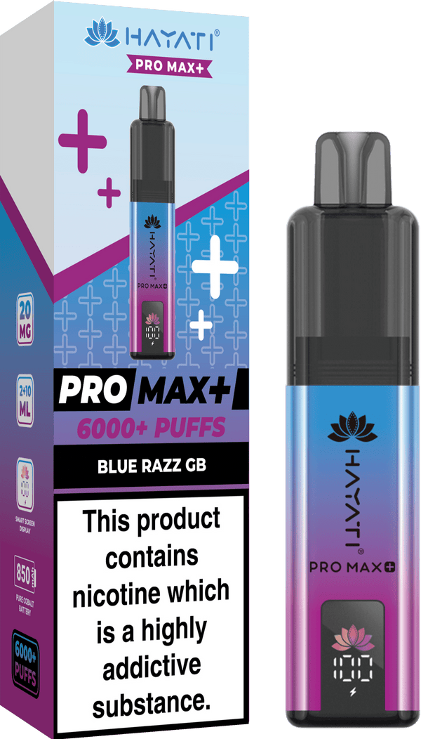 Hayati Pro Max+ 6000 Vape Kit Box of 5 - Blue Razz GB
