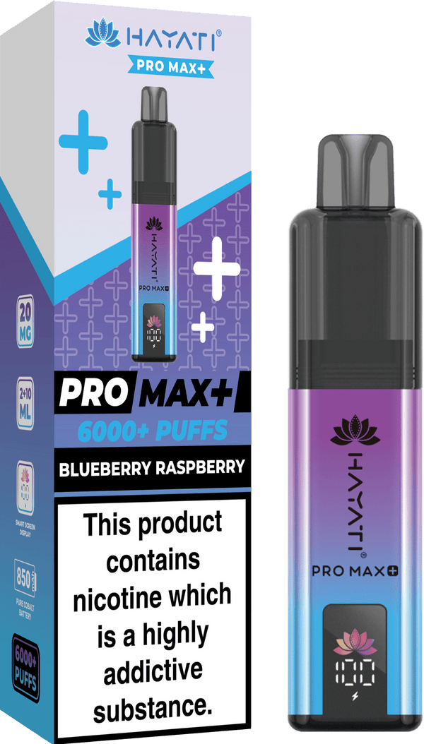 Hayati Pro Max+ 6000 Vape Kit Box of 5 - Blueberry Raspberry