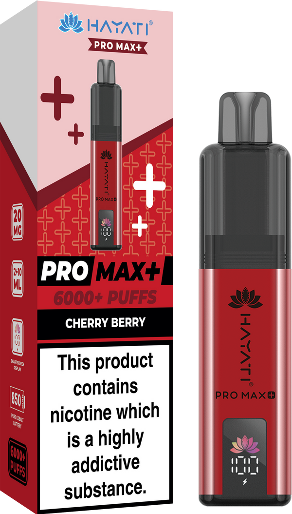Hayati Pro Max+ 6000 Vape Kit Box of 5 - Cherry Berry