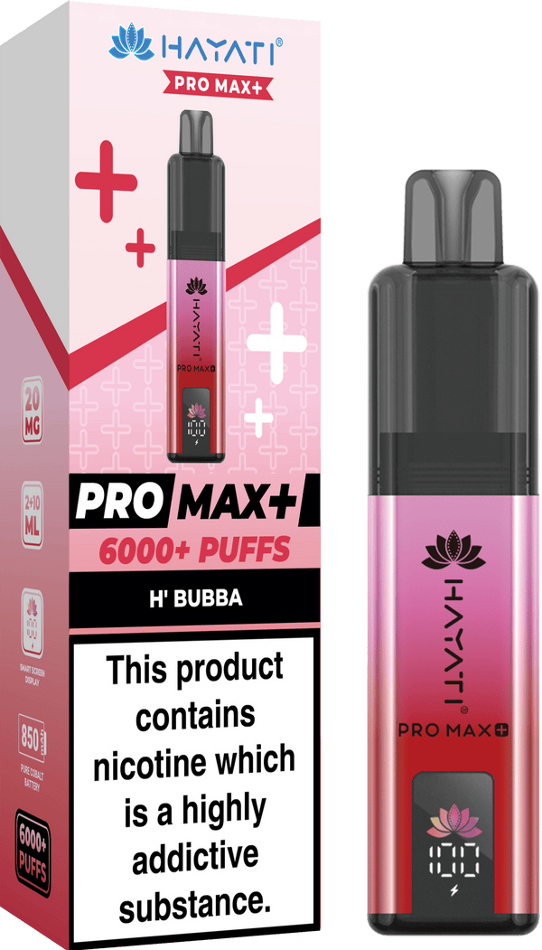 Hayati Pro Max+ 6000 Vape Kit Box of 5 - H' Bubba