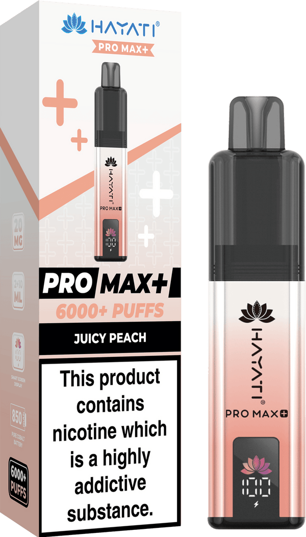 Hayati Pro Max+ 6000 Vape Kit Box of 5 - Juicy Peach