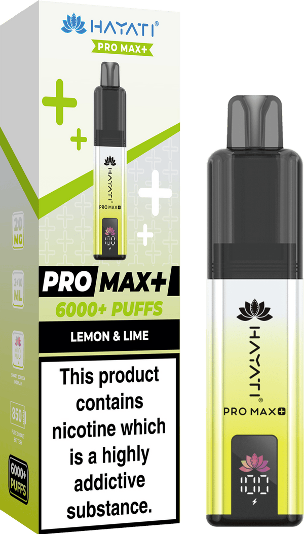Hayati Pro Max+ 6000 Vape Kit Box of 5 - Lemon & Lime