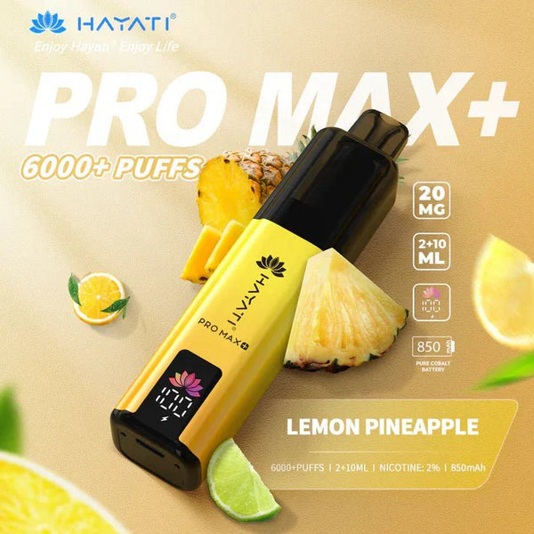 Hayati Pro Max+ 6000 Vape Kit Box of 5 - Lemon Pineapple