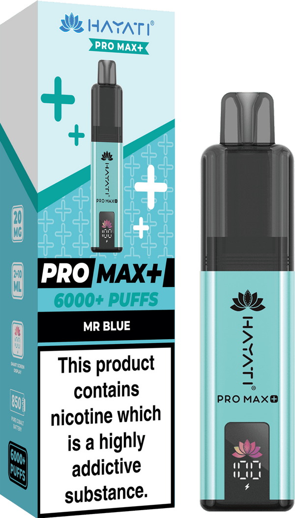 Hayati Pro Max+ 6000 Vape Kit Box of 5 - Mr Blue