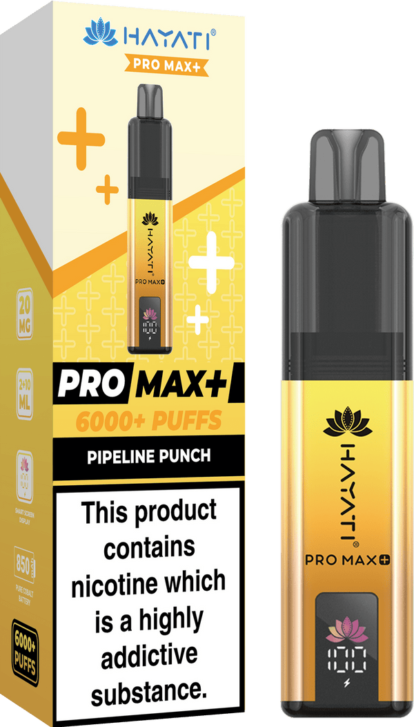 Hayati Pro Max+ 6000 Vape Kit Box of 5 - Pipeline Punch
