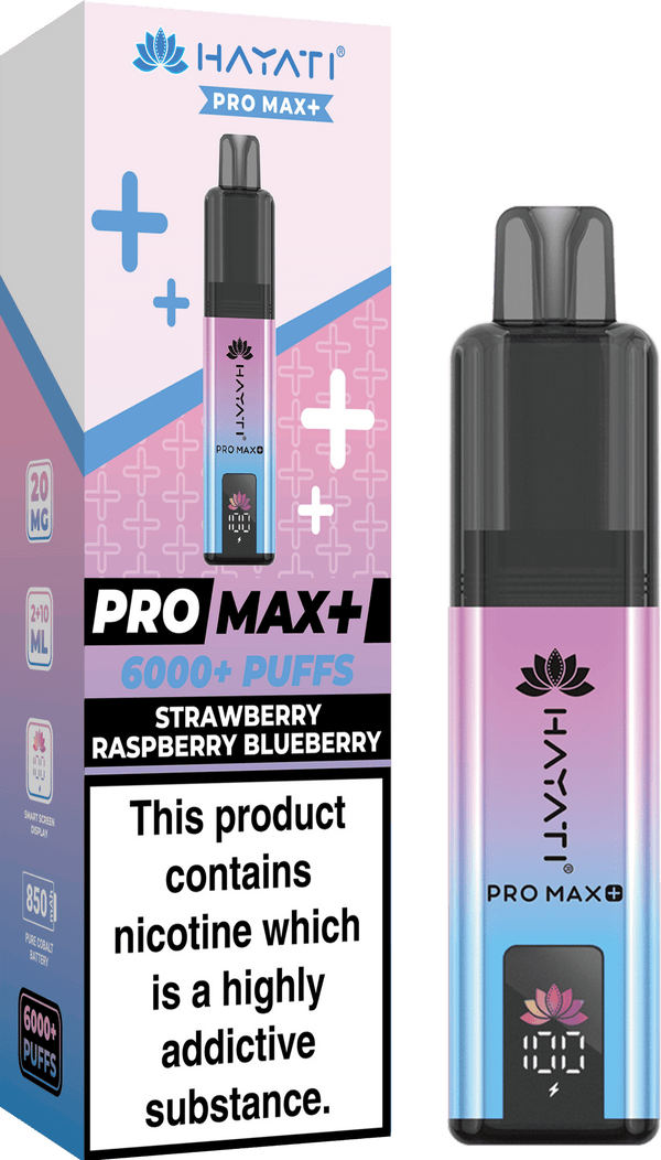 Hayati Pro Max+ 6000 Vape Kit Box of 5 - Strawberry Raspberry Blueberry