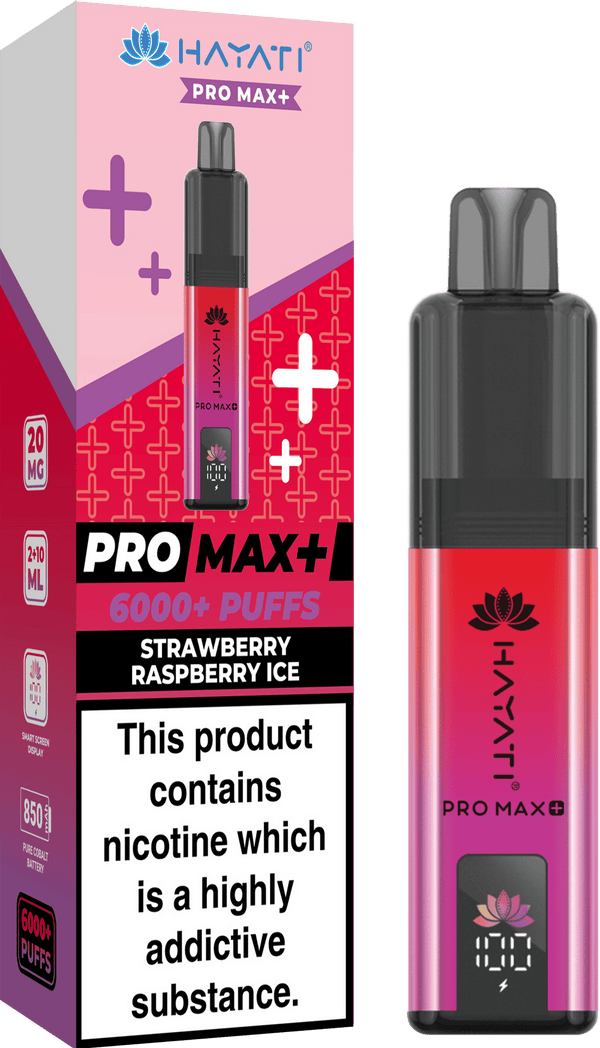 Hayati Pro Max+ 6000 Vape Kit Box of 5 - Strawberry Raspberry Ice