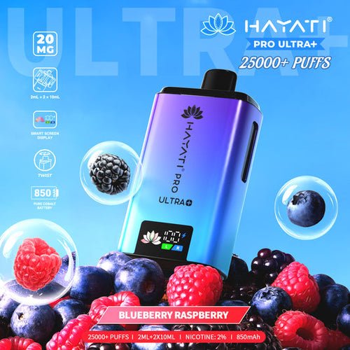 Hayati Pro Ultra Plus 25k Prefilled Pod Kit - Box of 5 in Blueberry Raspberry Flavour at Vapersnest Wholesale