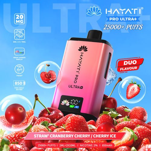 Hayati Pro Ultra Plus 25k Prefilled Pod Kit - Box of 5 in Cherry Ice Flavour at Vapersnest Wholesale