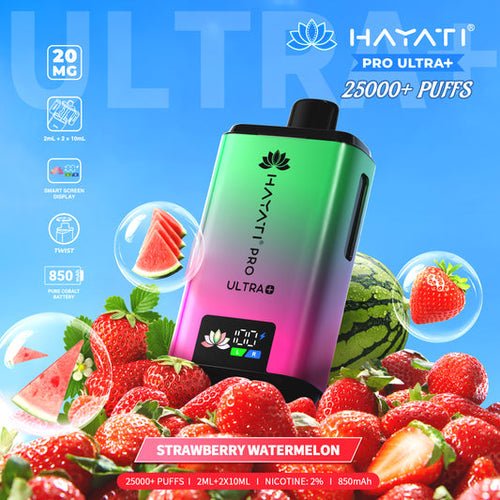 Hayati Pro Ultra Plus 25k Prefilled Pod Kit - Box of 5 in Strawberry Watermelon Flavour at Vapersnest Wholesale