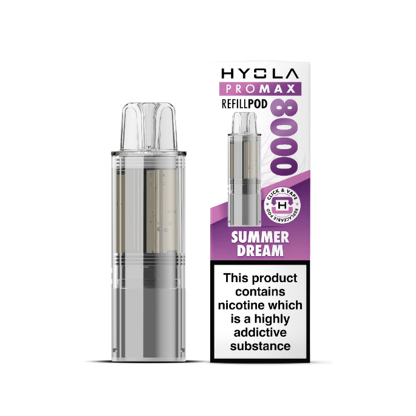 Hyola Pro Max 8000 Prefilled Replacement Pod Box of 5 available in Summer Dream Flavour at Vapernest Wholesale