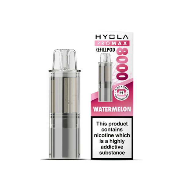 Hyola Pro Max 8000 Prefilled Replacement Pod Box of 5 available in Watermelon Flavour at Vapernest Wholesale