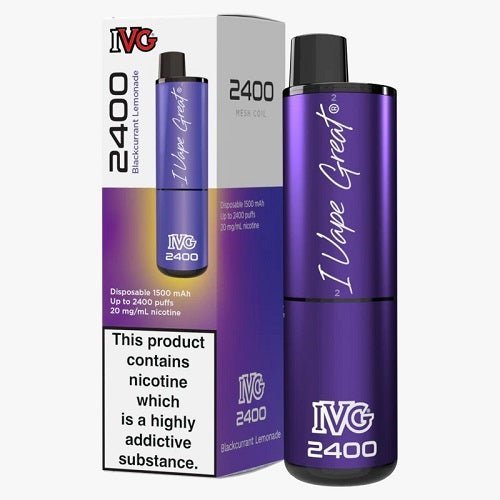 IVG 2400 Puffs 4 in 1 Prefilled Pod kit - Box of 5 Available in Blackcurrant Lemonade Flavor at Vapernest Wholesale