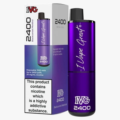 IVG 2400 Puffs 4 in 1 Prefilled Pod kit - Box of 5 Available in Blackcurrant Menthol Flavor at Vapernest Wholesale