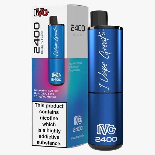 IVG 2400 Puffs 4 in 1 Prefilled Pod kit - Box of 5 Available in Blueberry Fusion Flavor at Vapernest Wholesale