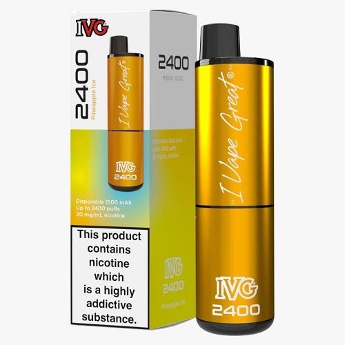 IVG 2400 Puffs 4 in 1 Prefilled Pod kit - Box of 5 Available in Pineapple Ice Flavor at Vapernest Wholesale