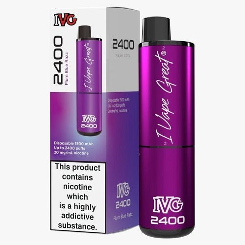 IVG 2400 Puffs 4 in 1 Prefilled Pod kit - Box of 5 Available in Plum Blue Razz Flavor at Vapernest Wholesale