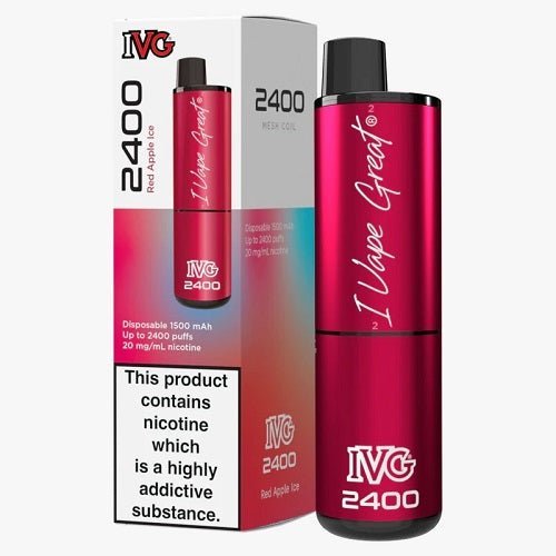 IVG 2400 Puffs 4 in 1 Prefilled Pod kit - Box of 5 Available in Red Apple Ice Flavor at Vapernest Wholesale