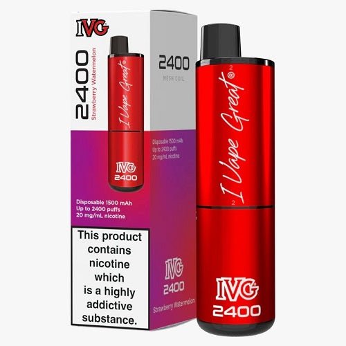 IVG 2400 Puffs 4 in 1 Prefilled Pod kit - Box of 5 Available in Strawberry Watermelon Flavor at Vapernest Wholesale