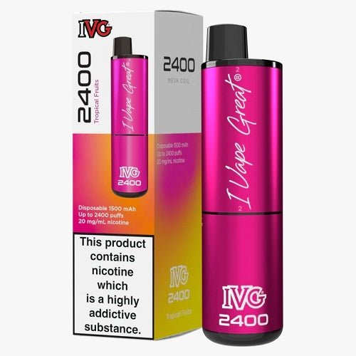 IVG 2400 Puffs 4 in 1 Prefilled Pod kit - Box of 5 Available in Tropical Fruits Flavor at Vapernest Wholesale