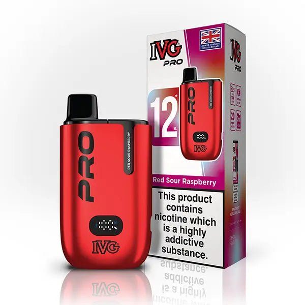 IVG Pro 10K Disposable Pod KitBox of 5 - Red Sour Raspberry