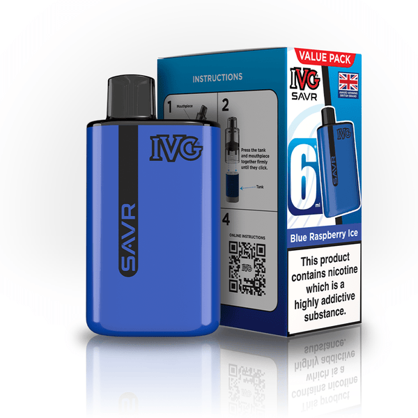 IVG SAVR 3000 Disposable Vape Box of 5 - Blue Raspberry Ice