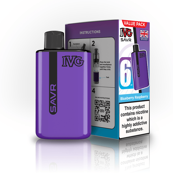 IVG SAVR 3000 Disposable Vape Box of 5 - Blueberry Raspberry