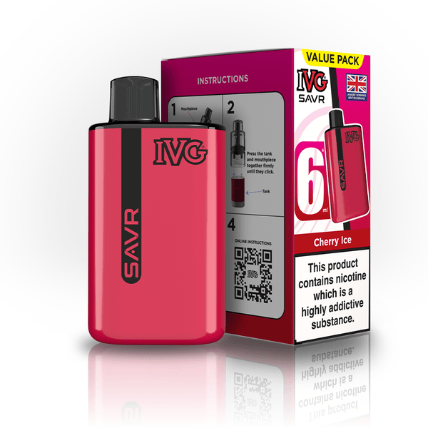 IVG SAVR 3000 Disposable Vape Box of 5 - Cherry Ice