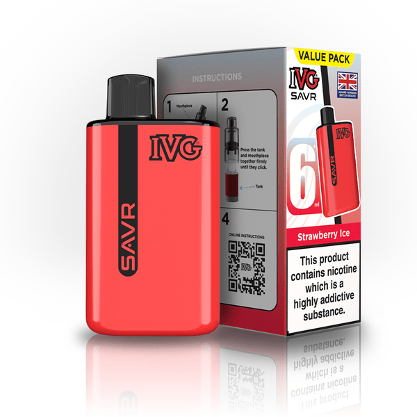IVG SAVR 3000 Disposable Vape Box of 5 - Strawberry Ice