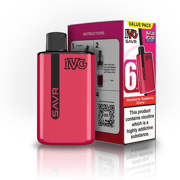 IVG SAVR 3000 Disposable Vape Box of 5 - Strawberry Raspberry Cherry