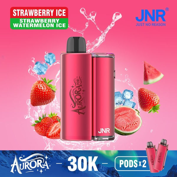Flavour Strawberry Ice & Watermelon Ice of JNR Aurora 30k Pod vape Kit - Box of 5 at Vapernest Wholesale