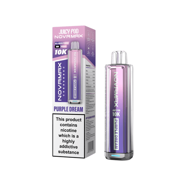 Juicy Pod Novamax 10k Prefilled Pod Vape Kit - Pack of 5 available in Purple Dream Flavour at Vapernest Wholesale