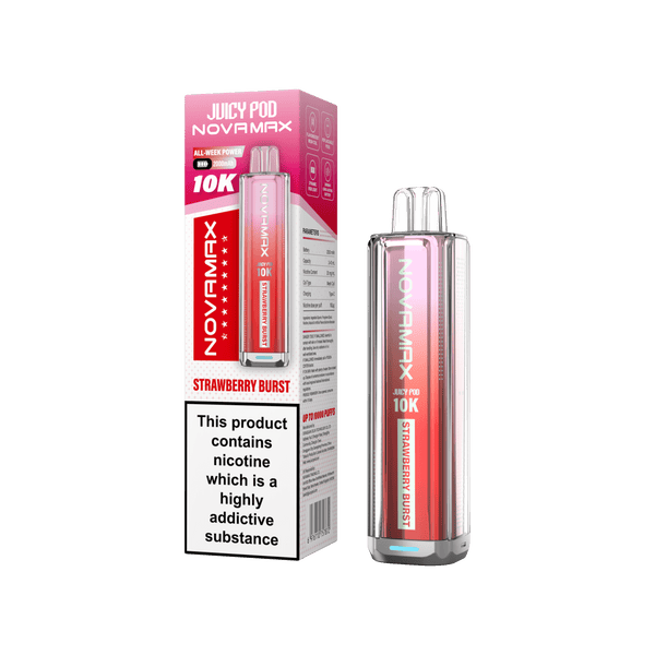 Juicy Pod Novamax 10k Prefilled Pod Vape Kit - Pack of 5 available in Strawberry Burst Flavour at Vapernest Wholesale