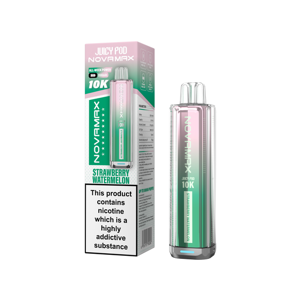 Juicy Pod Novamax 10k Prefilled Pod Vape Kit - Pack of 5 available in Strawberry Watermelon Flavour at Vapernest Wholesale