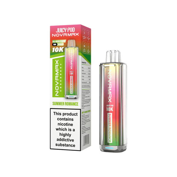 Juicy Pod Novamax 10k Prefilled Pod Vape Kit - Pack of 5 available in Summer Romance Flavour at Vapernest Wholesale